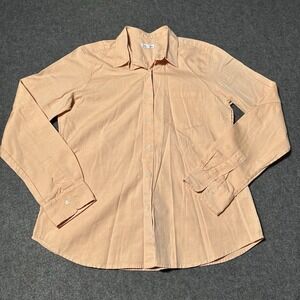 Steven Alan Womens Size Medium M Button Up Long Sleeve Shirt Peach Orange Preppy